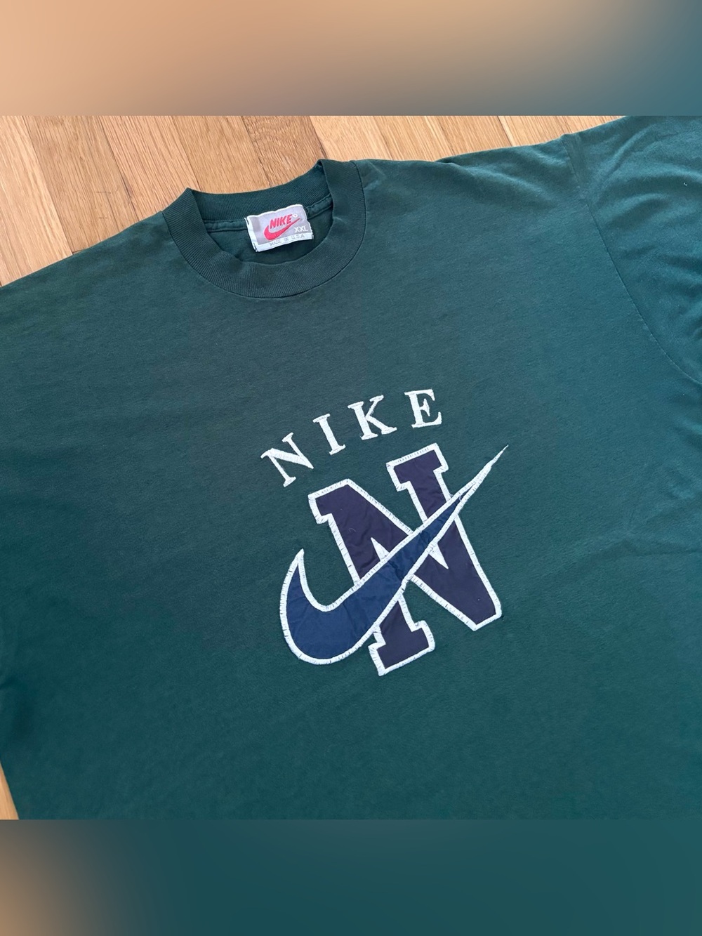 Vintage Nike Center Swoosh T Shirt XXL Forest Green Red Tag Made In USA 90s Tee